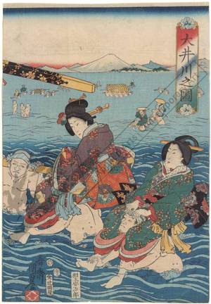 Utagawa Kunisada II: Oi river - Austrian Museum of Applied Arts