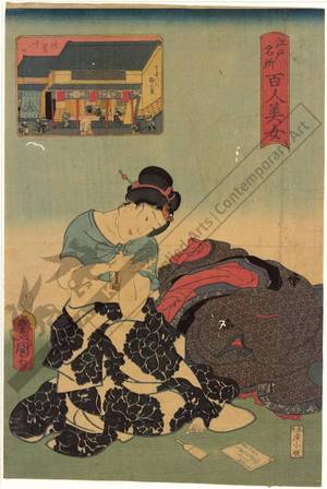 Utagawa Kunisada: Suwamachi in Asakusa - Austrian Museum of Applied Arts