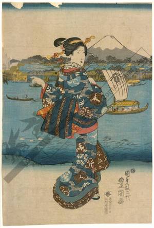 Utagawa Kunisada: Women by the riverside (title not original) - Austrian Museum of Applied Arts