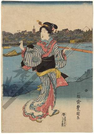 歌川国貞: Women by the riverside (title not original) - Austrian Museum of Applied Arts