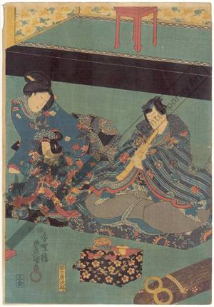 Utagawa Kunisada: Playing koto - Austrian Museum of Applied Arts