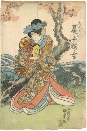 Utagawa Kunisada: Onoe Baiko as Shizuka - Austrian Museum of Applied Arts