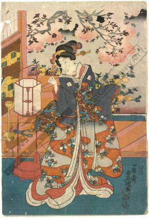 Utagawa Kunisada: Flower arrangement (title not original) - Austrian Museum of Applied Arts