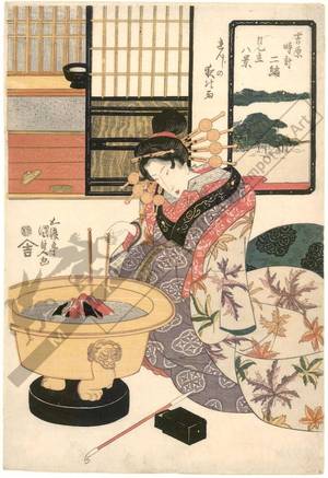 Utagawa Kunisada: Night rain outside the window - Austrian Museum of Applied Arts