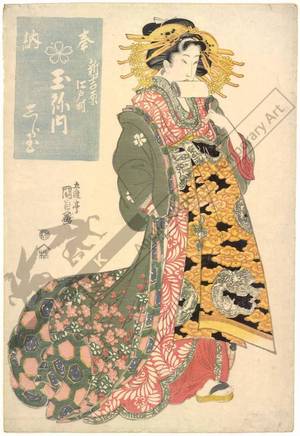 歌川国貞: Courtesan Shiratama from the Tama house on Edo street in New Yoshiwara - Austrian Museum of Applied Arts