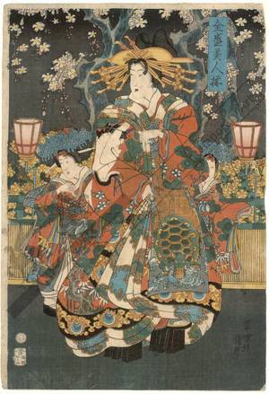 Utagawa Kunisada II: Crane (title not original) - Austrian Museum of Applied Arts