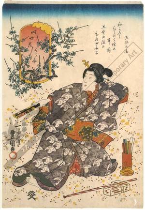 Utagawa Kunisada: Plum blossom (title not original) - Austrian Museum of Applied Arts