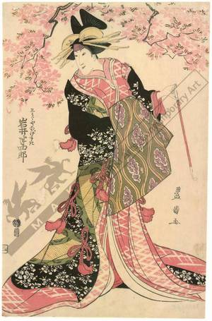 歌川豊国: Iwai Hanshiro as courtesan Agemaki from the Miura house - Austrian Museum of Applied Arts