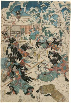 Utagawa Kuniyoshi: Eleventh act from the Chushingura (title not original) - Austrian Museum of Applied Arts