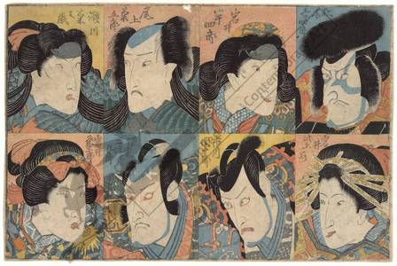 Utagawa Kunisada: Portraits of actors (title not original) - Austrian Museum of Applied Arts