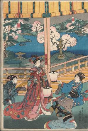 Utagawa Kunisada: Orchestra at the Horikawa palace - Austrian Museum of Applied Arts