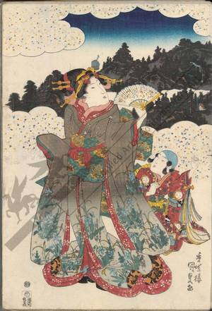 Utagawa Kunisada, 歌川国貞 (Utagawa Kunisada I)による浮世絵「Mountain view of Mount Kurama」