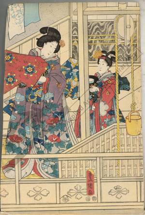 Japanese Print "Bath at Akashi" by Utagawa Kunisada, 歌川国貞 (Utagawa Kunisada I)