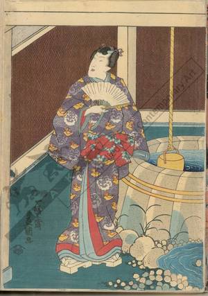 Utagawa Kunisada, 歌川国貞 (Utagawa Kunisada I)による浮世絵「Bath at Akashi」