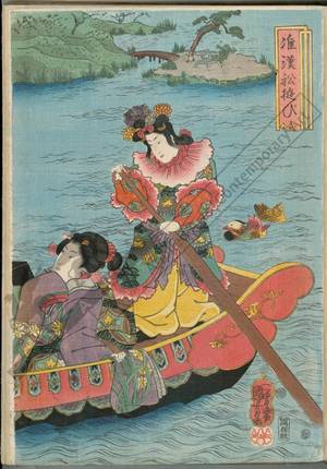 Utagawa Kuniyoshi: Pleasure-trip on a boat in chinese style - Austrian Museum of Applied Arts