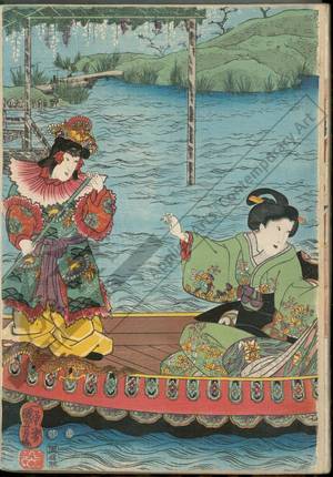 歌川国芳: Pleasure-trip on a boat in chinese style - Austrian Museum of Applied Arts