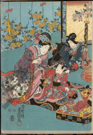 Utagawa Kunisada: New Year celebration (title not original) - Austrian Museum of Applied Arts