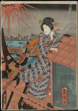 Utagawa Kunisada: Opening of the season at Ryogoku - Austrian Museum of Applied Arts