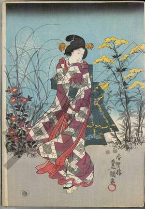 Utagawa Kunisada: Enjoying the evening cool and listening to the sound of the insects - Austrian Museum of Applied Arts