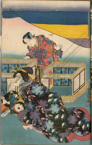 Utagawa Kunisada: Doll festival (title not original) - Austrian Museum of Applied Arts