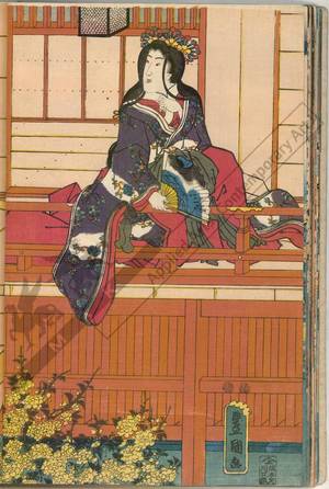 Utagawa Kunisada: Visit in the evening (title not original) - Austrian Museum of Applied Arts