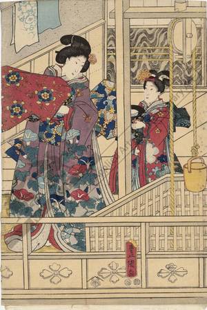 Japanese Print "Bath at Akashi" by Utagawa Kunisada, 歌川国貞 (Utagawa Kunisada I)