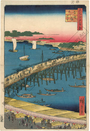 Utagawa Hiroshige: Ryogoku bridge and the riverbank - Austrian Museum of Applied Arts
