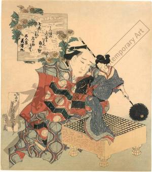 Katsushika Hokusai: Doll on a go board (title not original) - Austrian Museum of Applied Arts