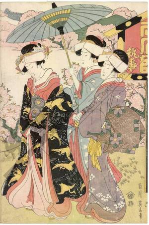 菊川英山: Pilgrimage to the flowers of Ryodaishi temple at Ueno in the eastern capital - Austrian Museum of Applied Arts