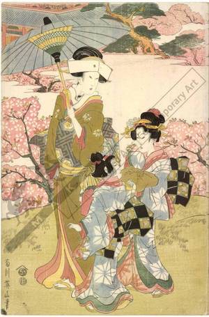 Kikugawa Eizan: Pilgrimage to the flowers of Ryodaishi temple at Ueno in the eastern capital - Austrian Museum of Applied Arts