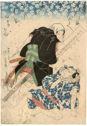 Utagawa Kuniyoshi: Ichikawa Danzo as Satsuma Gengobei and Yasuke Ichizo as Ichizo - Austrian Museum of Applied Arts