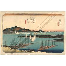 Utagawa Hiroshige: Ejiri: Distant view of Miho (Station 18, Print 19) - Austrian Museum of Applied Arts