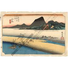 歌川広重: Kanaya: The distant bank of the Oi river (station 24, print 25) - Austrian Museum of Applied Arts