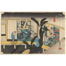 Utagawa Hiroshige: Akasaka: Hostesses at an inn (station 36, print 37) - Austrian Museum of Applied Arts