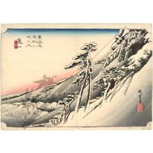 Utagawa Hiroshige: Kameyama: Clear weather after snow (Station 46, Print 47) - Austrian Museum of Applied Arts