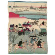 Utagawa Yoshitora: Various kinds of transportation (title not original) - Austrian Museum of Applied Arts