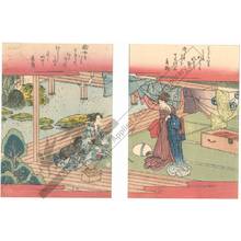 Hishikawa Kiyoharu: Airing kimonos (title not original) - Austrian Museum of Applied Arts