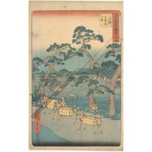 Utagawa Hiroshige: Print 46: Shono, The ruins of the Shiratori barrow (Station 45) - Austrian Museum of Applied Arts