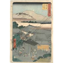 Utagawa Hiroshige: Print 20: Fuchu, The Miroku Nicho quarter near the Abe river (Station 19) - Austrian Museum of Applied Arts