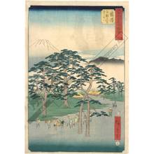 歌川広重: Print 7: Fujisawa, The Nango pine grove with Mount Fuji to the left (Station 6) - Austrian Museum of Applied Arts