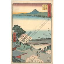 歌川広重: Print 54: Otsu, Distant view of Otsu and the lake from the Kannon hall of Mii temple (Station 53) - Austrian Museum of Applied Arts