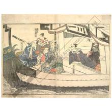 Utagawa Toyokuni I: Actors enjoying themselves in a pleasure boat (title not original) - Austrian Museum of Applied Arts