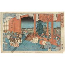 Utagawa Hiroshige: Shiba Shinmei Shrine, Kagura dance at dawn in the shrine - Austrian Museum of Applied Arts