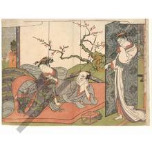 鈴木春信: Two lovers drinking sake (title not original) - Austrian Museum of Applied Arts