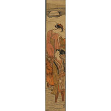Isoda Koryusai: Man and woman crossing a river (title not original) - Austrian Museum of Applied Arts