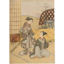 Suzuki Harunobu, 鈴木春信 (Suzuki Harunobu)による浮世絵「Cat and mouse as pets (title not original)」