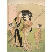 Suzuki Harunobu: Farewell at the great gate (title not original) - Austrian Museum of Applied Arts