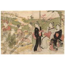 Katsukawa Shuncho: Viewing cherry blossoms (title not original) - Austrian Museum of Applied Arts