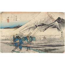 歌川広重: Hara: Mount Fuji in the morning (Station 13, Print 14) - Austrian Museum of Applied Arts