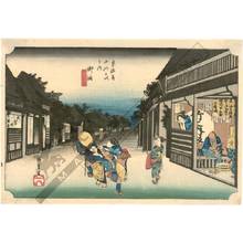 歌川広重: Goyu: Women stopping travelers (Station 35, Print 36) - Austrian Museum of Applied Arts